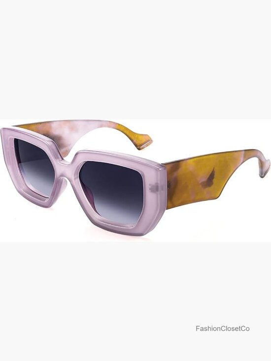 Oversized Square Sunglasses Thick Frame UV400 Protection Unisex main image 6